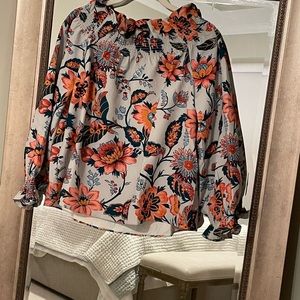 TuckerNuck Off the  shoulder floral ruffle top